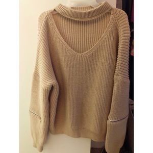 Cut out V- Neck Sweater